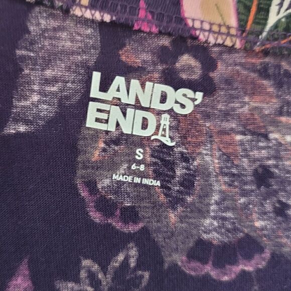 LANDS' END Floral Split Neck Dress - Picture 8 of 9